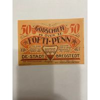 Нотгельд 50 пфеннигов 1921 год. Бредштедт. Веймарская республика - 2201