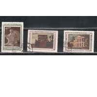 СССР-1950, (Заг.1403-1405),  гаш.(с клеем) , 25-лет смерти Ленина