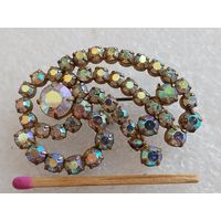 Брошь винтажная ЧССР. "Комета". Аврора Бореалис