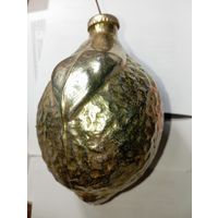 Игрушка на ёлку , Большой Лимон , толстое стекло , винтаж , СССР .
