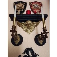 - Композиция Ангел хранитель , Подсвечники от рояля бронза Рама чугун 19 век и пр.