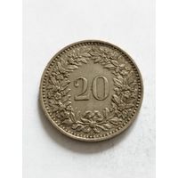 Швейцария 20 раппен 1957