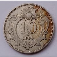 Австрия (Австро-Венгрия), 10 геллеров, 1895 год, F