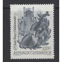 Австрия 1967** Музыка 125 лет Венской филармонии Скрипка Орган (Mi#1236)