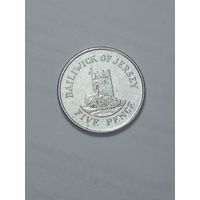 Джерси 5 пенсов 2008 года .