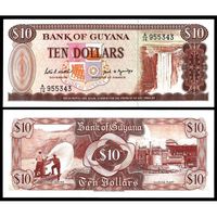Гайана 10 долларов образца 1966-1992 года UNC p23d серия а/18