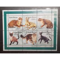 Гвинея-Биссау. 2001 год. Фауна. Кошки (малый лист) (1191)