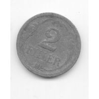 Венгерское Королевство (Регентство). Венгрия. 2 филлерa 1943.