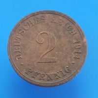 Германия 2 пфеннига 1914 G