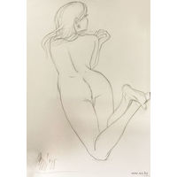 "Обнаженная со спины" набросок а3