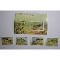 Рыбы. 4м. + блок. 1997г.