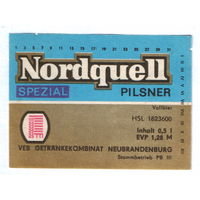 Этикетка пива Nordquell Германия П821