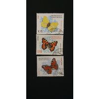 Монголия бабочки 3шт