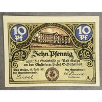 Нотгельд Бад-Зульца 10 пфеннигов 1921 год. Веймарская республика