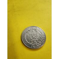 25 пфеннигов 1909 г. (D) огонек монетка. СМОТРИТЕ ДР. МОИ ЛОТЫ. Большая распродажа!
