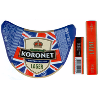 Этикетка пива KORONET Lager Лидский ПЗ б/у Т842