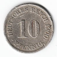 Германия 10 пфеннигов 1900 год _состояние VF