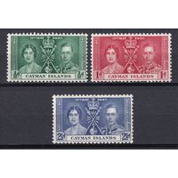 4.BrKS. Великобритания. Колонии. Каймановы острова. Коронация Георга VI и Елизаветы. 1937 г. Полная серия. Mi.##98-100.