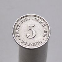 Германия 5 пфеннигов 1913 D