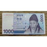 Werty71 Южная Корея 1000 вон 2007 аUNC банкнота