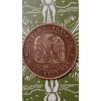 Франция 2 сантима 1857 А