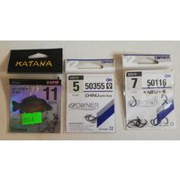 Крючки OWNER, KATANA, Япония, одним лотом