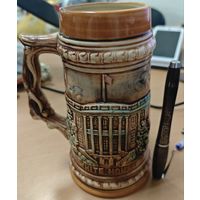 Японская, керамическая, пивная кружка. Белый дом
