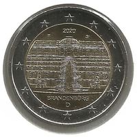 Германия 2 евро, 2020 F Бранденбург, дворец Сан-Суси в Потсдаме aUNC