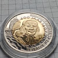 Нидерланды .2 рейтера 2007 г. Памятная монета .400 летие со дня рождения адмирала Рюйтера.