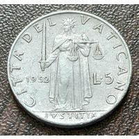 Ватикан 5 лир, 1952    ( 1-5-8 )
