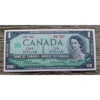 Werty71 Канада 1 доллар 1967 UNC банкнота 100 лет канадской конфедерации