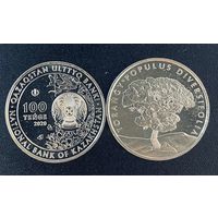 Казахстан 100 тенге 2020 Туранга Тополь UNC