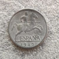 Испания 5 сентимо  1945 г.
