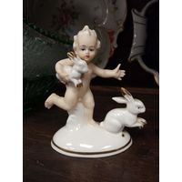 Мальчик пути с зайчиками. с 1 рубля Зитцендорф