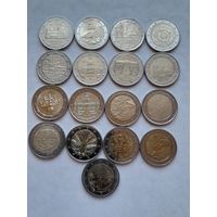 Юбилейные монеты по 2 евро.