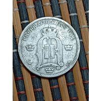 Швеция 50 эре 1899 года . Серебро . С рубля .