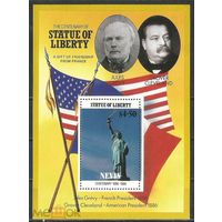 Невис 100 лет Статуя Свободы Гровер Кливленд Жюль Греви 1986 MNH