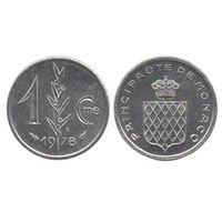 Княжество Монако. 1 сантим 1978. Редкая.