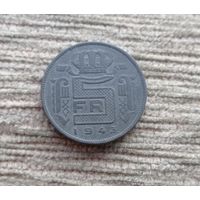 Werty71 Бельгия 5 франков 1943