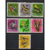 Швейцария 1968-71 В пользу фонда поддержки прав и потребностей швейцарских детей и молодежи Снегирь Щегол Иволга Стенолаз Удод Дятел Горихвостка #892,914-6,937-8,960