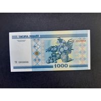 1000 рублей 2000 года. Беларусь. Cерия ТК. Без модификации. UNC