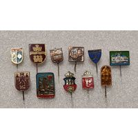 Лот значков Города иностранные гербы тяжелые,200 лотов с 1 рубля!!!