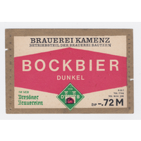 Этикетка пива Bockbier Германия М481