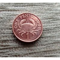 Werty71 Гернси 1 пенни 1998 Большой (сумчатый) краб Блеск