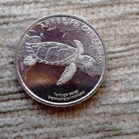 Werty71 Коста-Рика 50 колон 2023 Фауна экосистемы Морская черепаха Хоксбилл