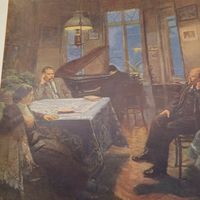 Ленин у Горького в 1919г. иллюстрация.