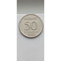 50 эре 1954 года Швеция. Серебро 400. Монета не чищена. 45062