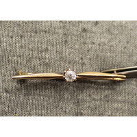 БРОШЬ золотая 585 пробы с бриллиантом 0,25 к старой огранки