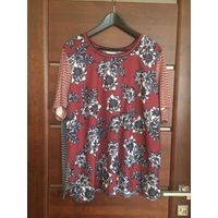 Стильная блуза Gina Laura на 60-64 размер. Блуза отличного качества, современная модель, ткань на спине и на рукавах очень мягкая и приятная на ощупь вискоза, передняя часть блузы выполнена из плотной