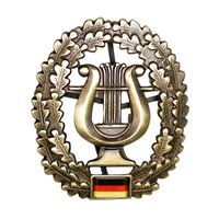 Бундесвер (Вооруженные силы Германии) Металлическая кокарда на берет - ВОЕННО-МУЗЫКАЛЬНАЯ СЛУЖБА 5,4 \ 4,6 см